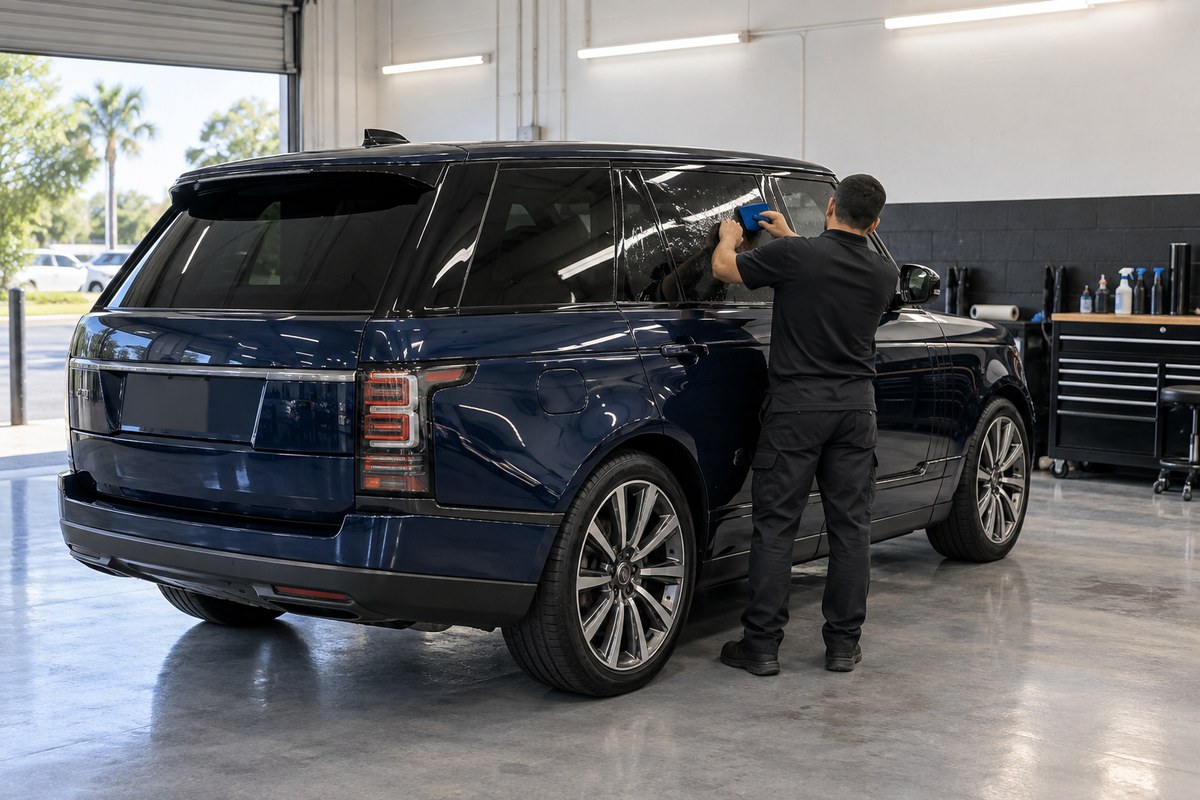Ceramic Window Tint on a premium vehicle at Tunes-N-Tint, serving Buenaventura Lakes, FL