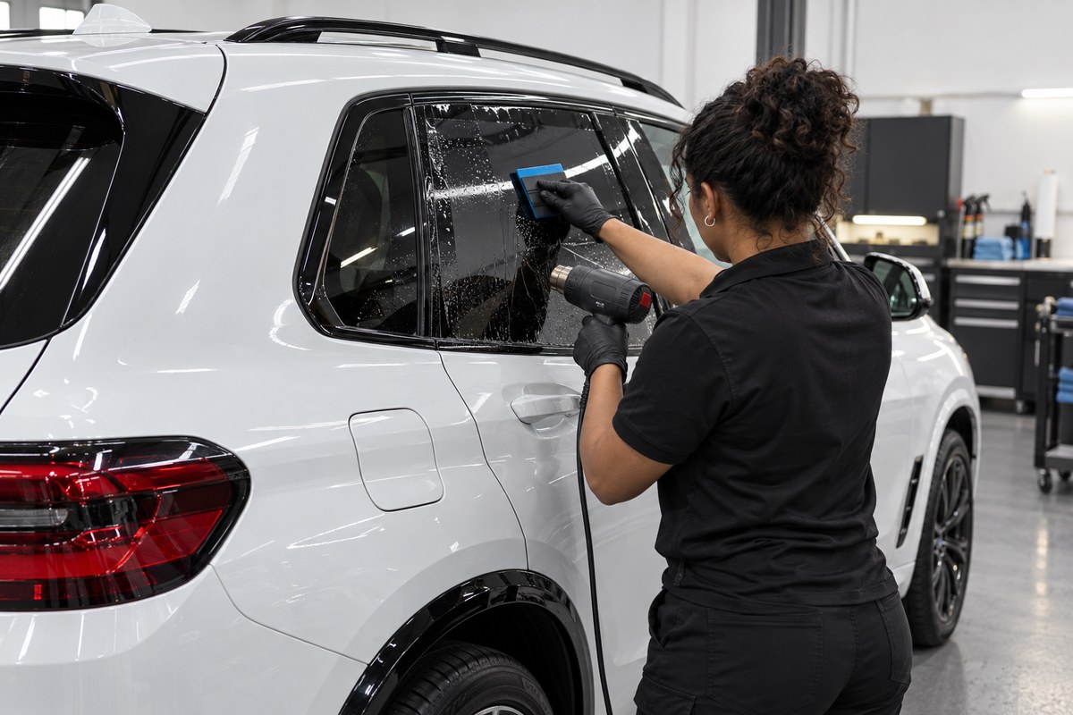 Ceramic Window Tint on a premium vehicle at Tunes-N-Tint, serving Mango, FL
