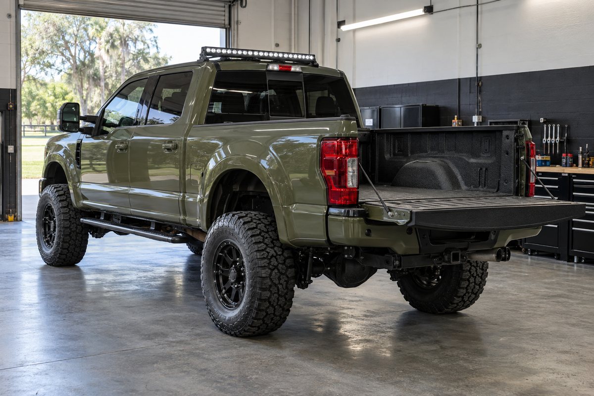 Lifted Truck Build on a premium vehicle at Tunes-N-Tint, serving Wimauma, FL