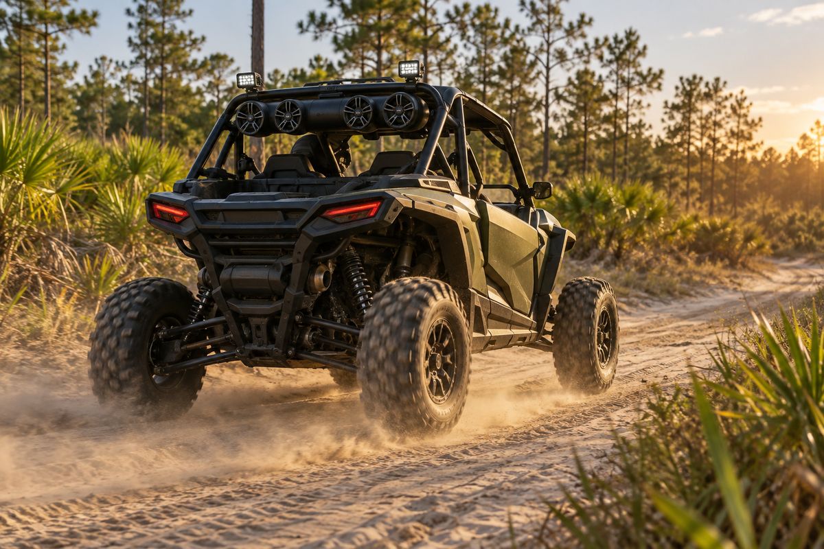 Powersports Audio on a premium vehicle at Tunes-N-Tint, serving Bowling Green, FL